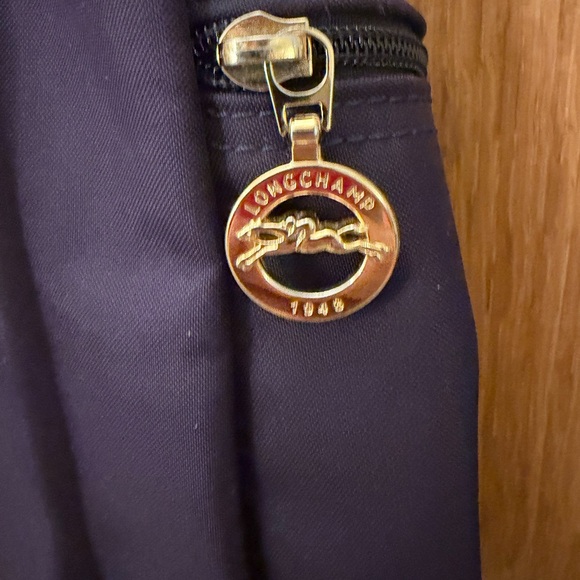 Longchamp Navy Backpack with Brown Leather Flap - Picture 5 of 7